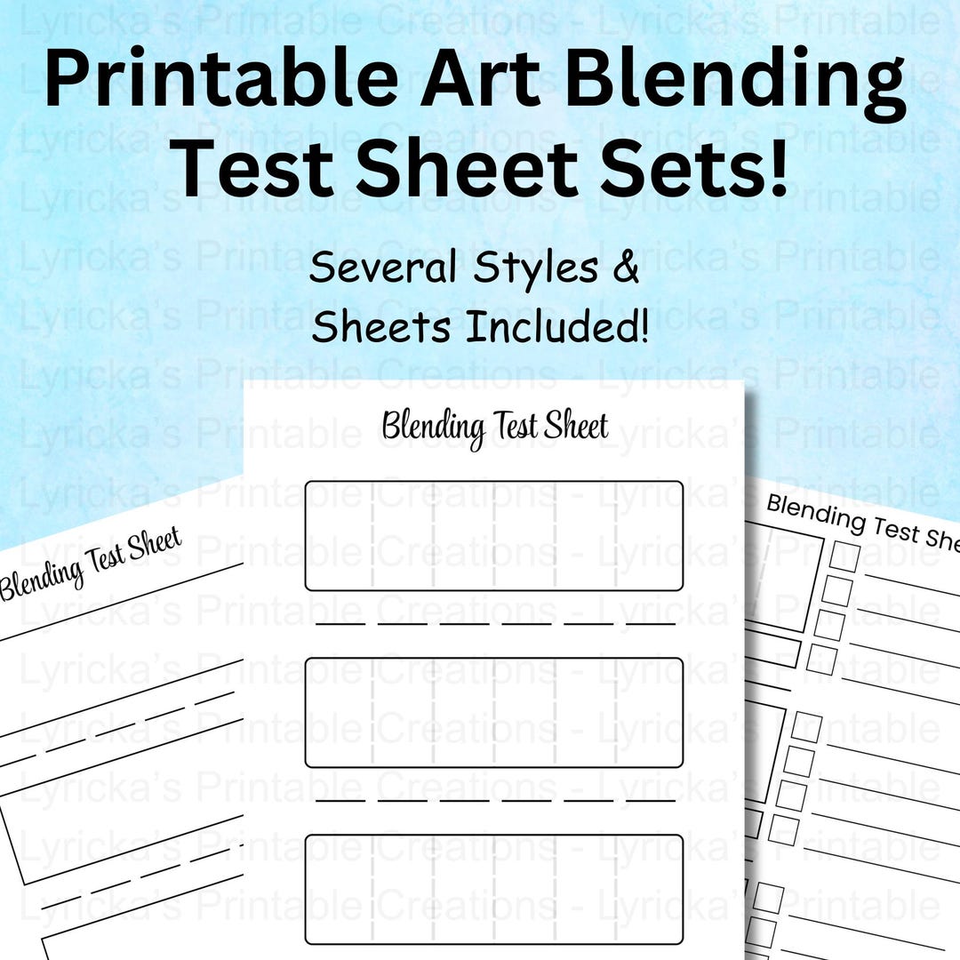 Printable Blending Test Sheets – Art Material Blending Tests (digital ...