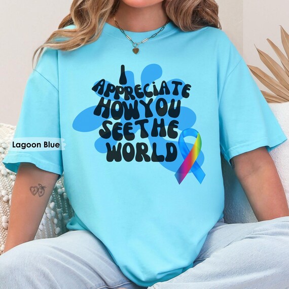 Autism Awareness T-Shirt Women - 'In A World Where You Can Be Anything, Be Kind' Rainbow Tee, Soft Cotton Blend - View #7