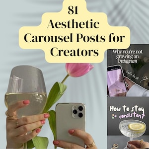 81 Ästhetische Instagram-Karussellvorlagen | Bearbeitbare Canva Digitaler Download | Social Media Post Bundle | Engagement fördernde Karussells
