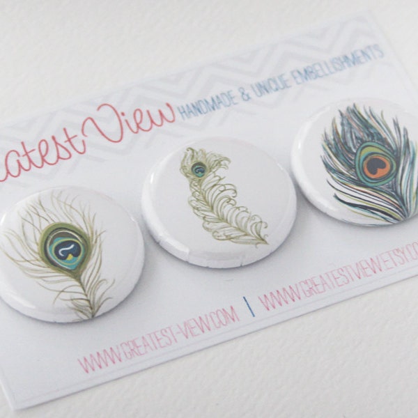 Peacock Feather Badges - 20% Off