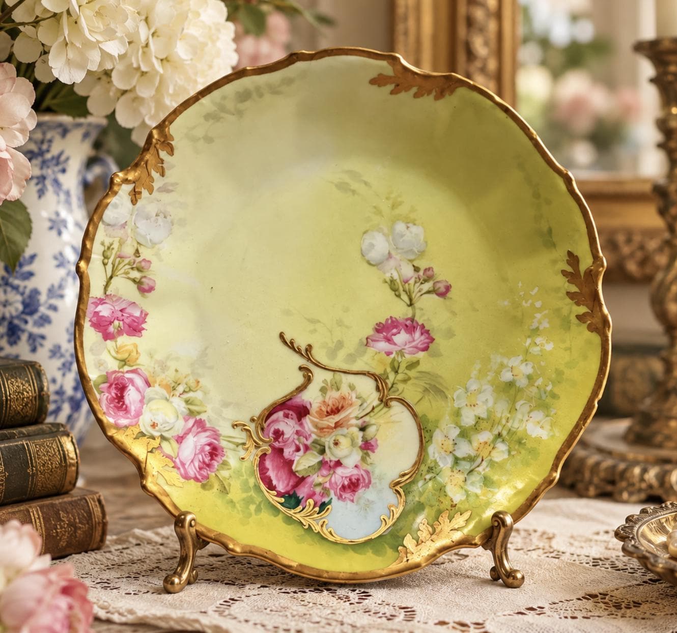 Antique Green and Gold China - Etsy
