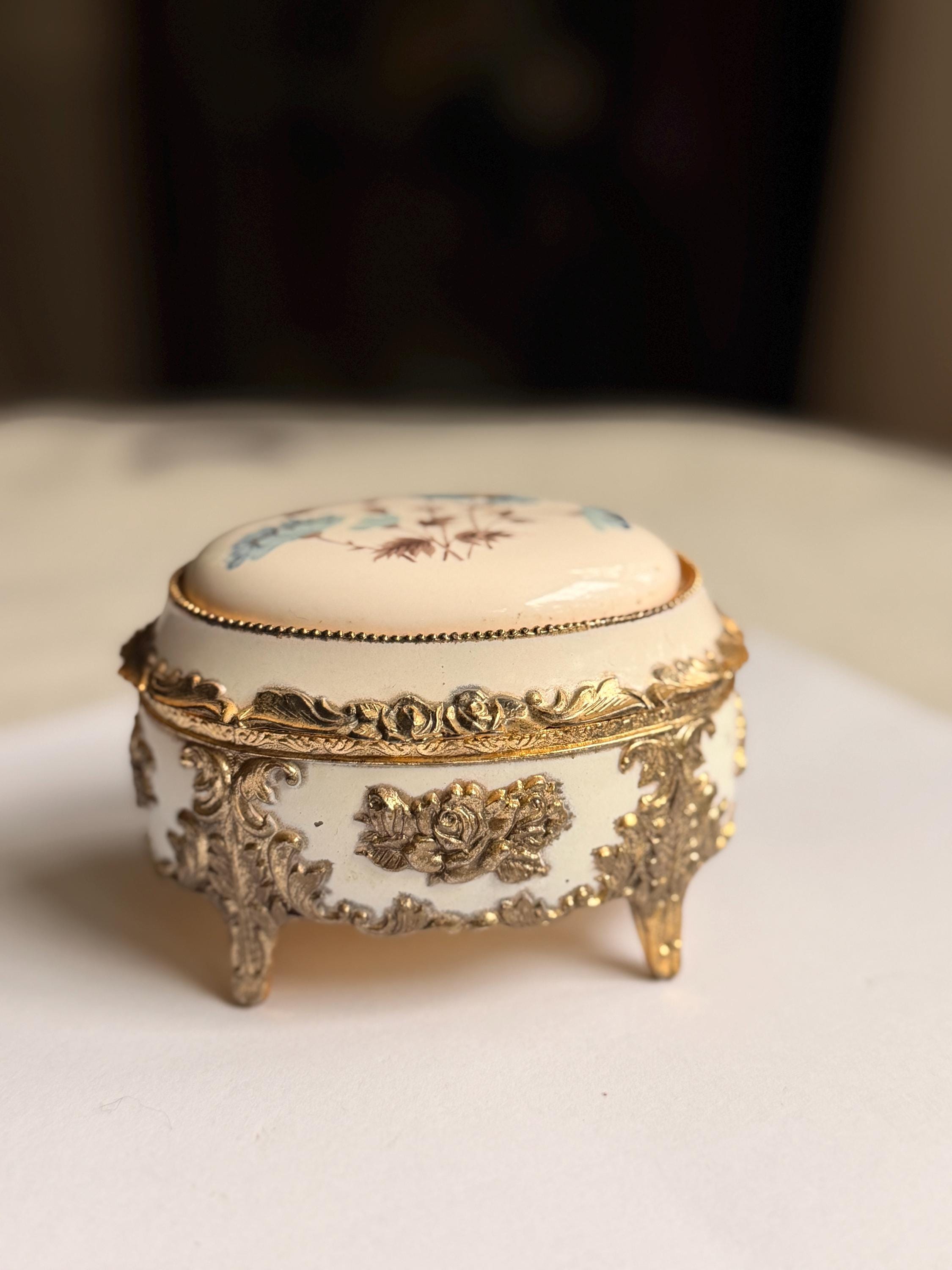Vintage Porcelain Keepsake Box - Etsy