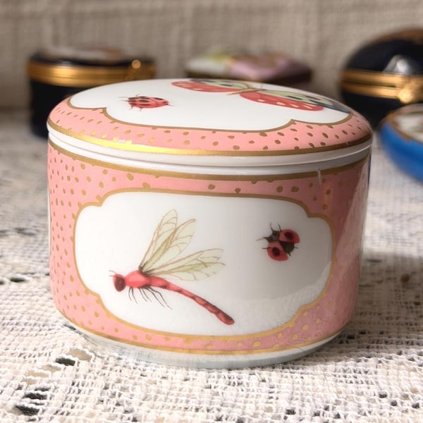 Tiffany & Co Limoges Trinket Box Butterfly Ladybug Porcelain Box Made in France Vintage Tiffany Gift Collectible