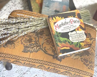 Vintage Tapestry Footstool Ottoman, Cottagecore Decor, French Country Upholstered Stool, Small Vanity Foot Rest, Romantic Home Accent