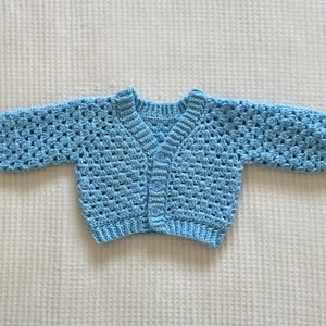 Blue Baby Cardigan Handmade Crochet Baby Shower Gift