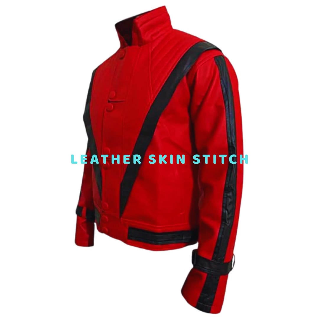 Michael Jackson Thriller Jacket Red Leather 80s Cosplay Costume