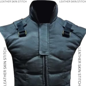 Metal Gear Solid Snake Cosplay Vest Leather Jackets Hand Crafted Costume For Biker