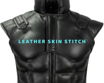 Metal Gear Solid Snake Cosplay Leather Vest MGS 1 Handcrafted Biker Gamer Costume