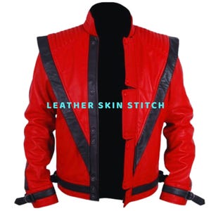 Michael Jackson Thriller Jacket: Red Leather 80s Tribute Costume