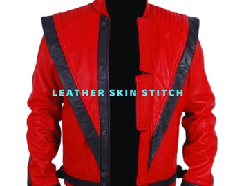 Michael Jackson Thriller Jacket Red Leather 80s Cosplay Costume