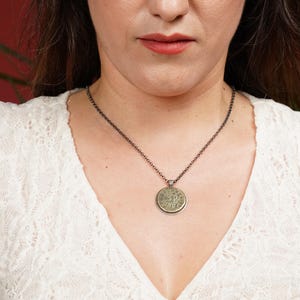 Authentic Roman Coin Necklace – 925 Silver & Bronze Pendant – Handmade Ancient History Jewelry – 43.5 cm Chain