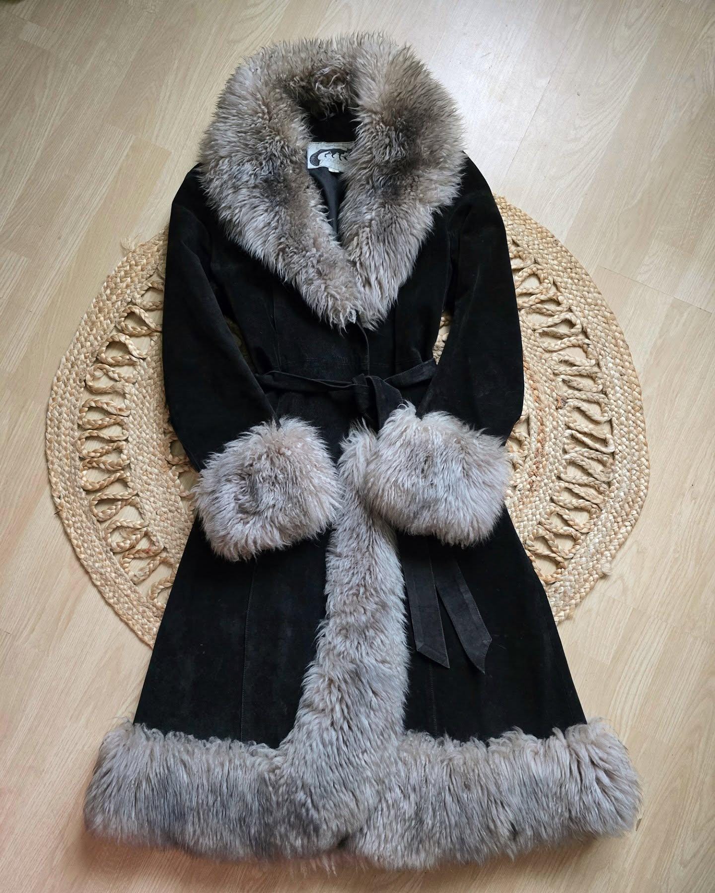 Vintage Suede Jacket With Fur Collar - Etsy Canada