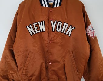 Vintage Majestic NY Yankees Caramel Satin Jacket