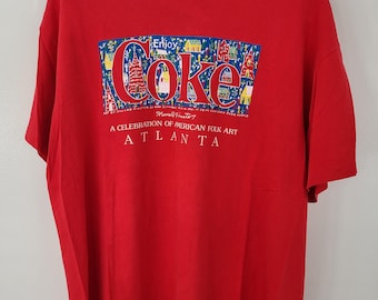 Vintage Coca Cola T-shirt Homme L Gris Coupe du Monde 1994 USA Football