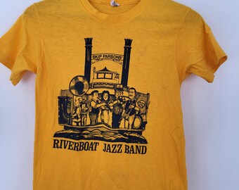 Vintage Skip Parsons River Boat Jazz Band T Shirt