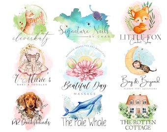 Custom Watercolor Logos, Custom Logo Design, Logo Design Custom For Business, Logo Design, Hand Drawn Logo Design, Logo, Photography Logo