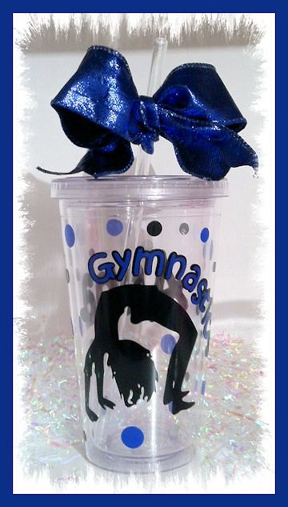 Items similar to Cute Personalized Gymnastics Cup 16 oz Tumbler with