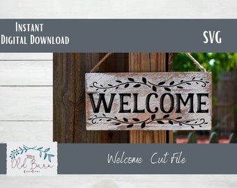 Welcome Vine SVG Cutting File