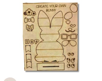 DIY Paintable Bunny Kit – 3D Wooden Easter Craft