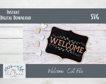 Welcome Vine SVG Cutting File