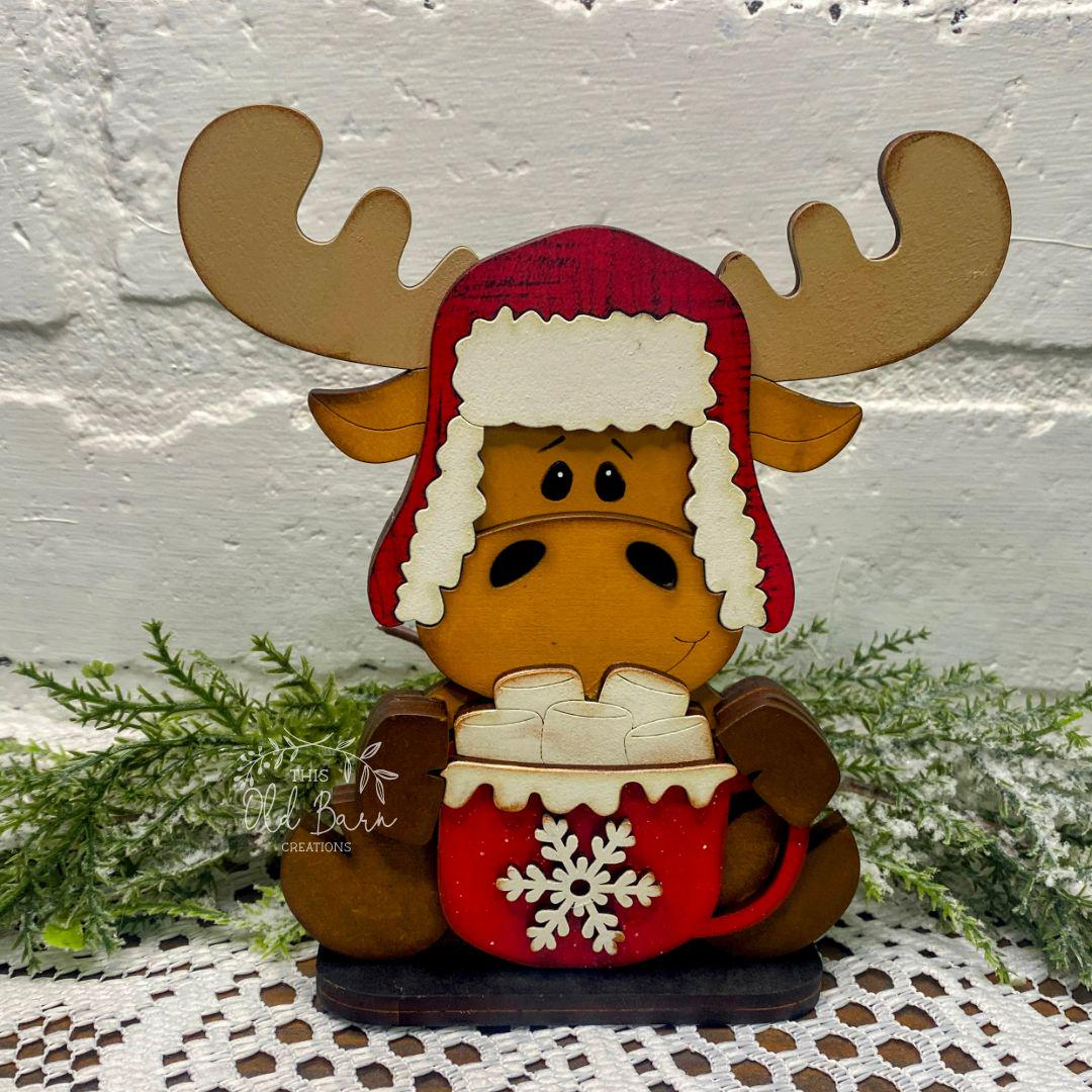 40 Festive Christmas Kitchen Decor Ideas to Spice Up Your Home: Jolly Touches for a Merry Cooking Space 26 Winter Moose Shelf Sitter - Handmade Wooden Christmas Decoration, 6"…