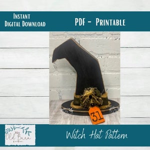 Rustic Wood Witch Hat Printable E-Pattern