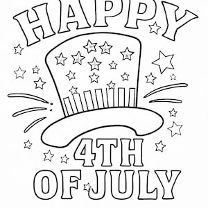 4th of July Coloring Pages for Kids - independence Day Activity Printables - Patriotic Coloring Sheets - USA Holiday Crafts-Instant Download