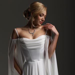 Boho Princess Bridal Gown, Elegant Handmade Wedding Dress, elopement dress, simple wedding dress, civil wedding dress, reception dress. image 10