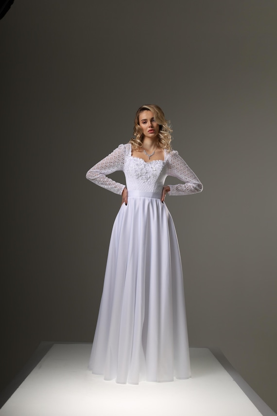 chinese dress ladies Vintage Large Flower Lace Wedding Dress – Brydealo main image 0