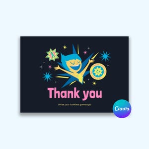 Inside Out 2 Dankeskartenvorlage Digitale Karte Bearbeitbare Dankeskarte für Familie bearbeitbare Canva-Vorlage Geschenkkartenvorlage