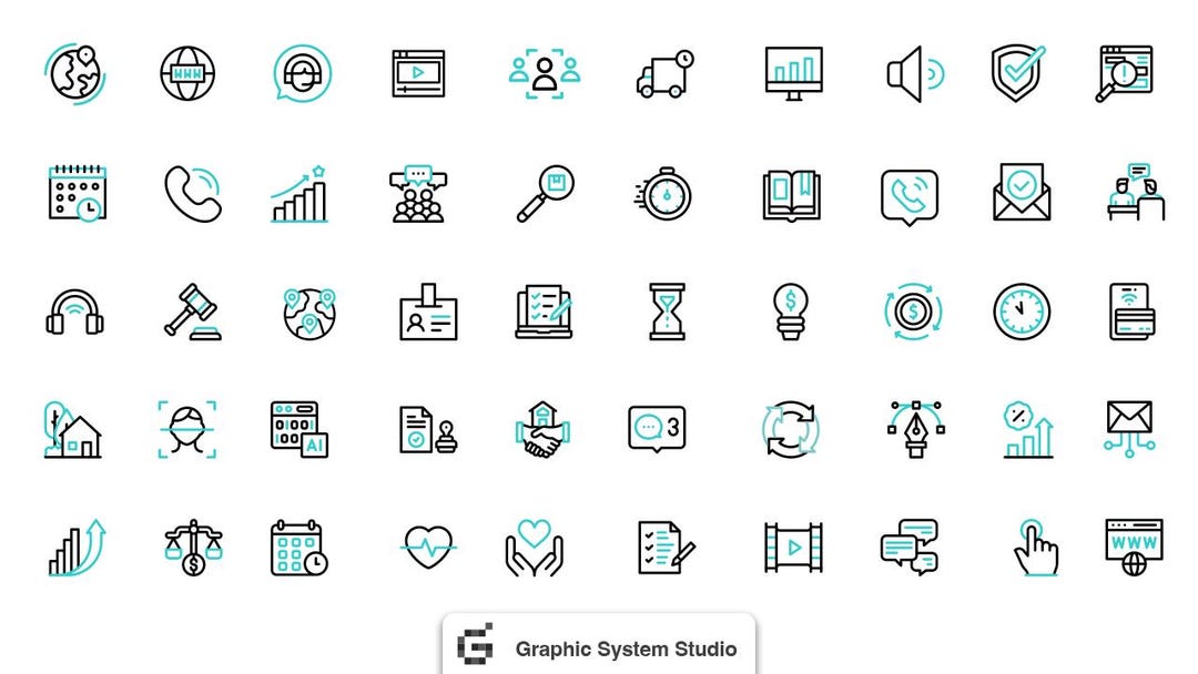 Bundle Animated Icons Basic Accent Outline for Web and Mobile Animated ...