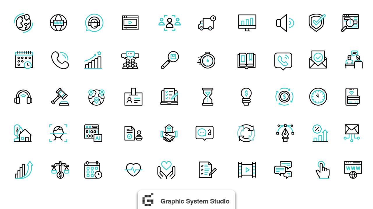 Bundle Animated Icons Basic Accent Outline for Web and Mobile Animated ...