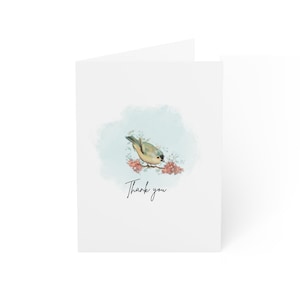 Ensemble de cartes de voeux de remerciement oiseau élégant, parfait pour les anniversaires, les mariages et les remerciements quotidiens, 1 à 50 pièces