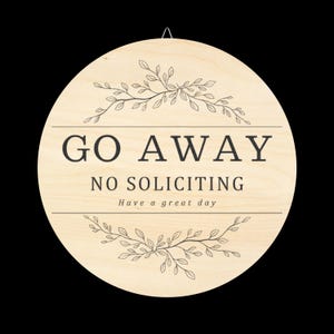 GO AWAY No Soliciting Wood Sign | Baltic Birch