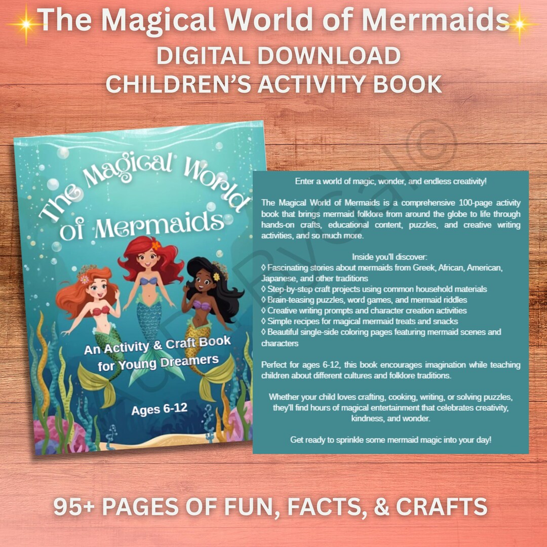 Mermaid Ineractive Book Kids Mermaid Activity Book: Crafts, Stories, Puzzles, Coloring ...