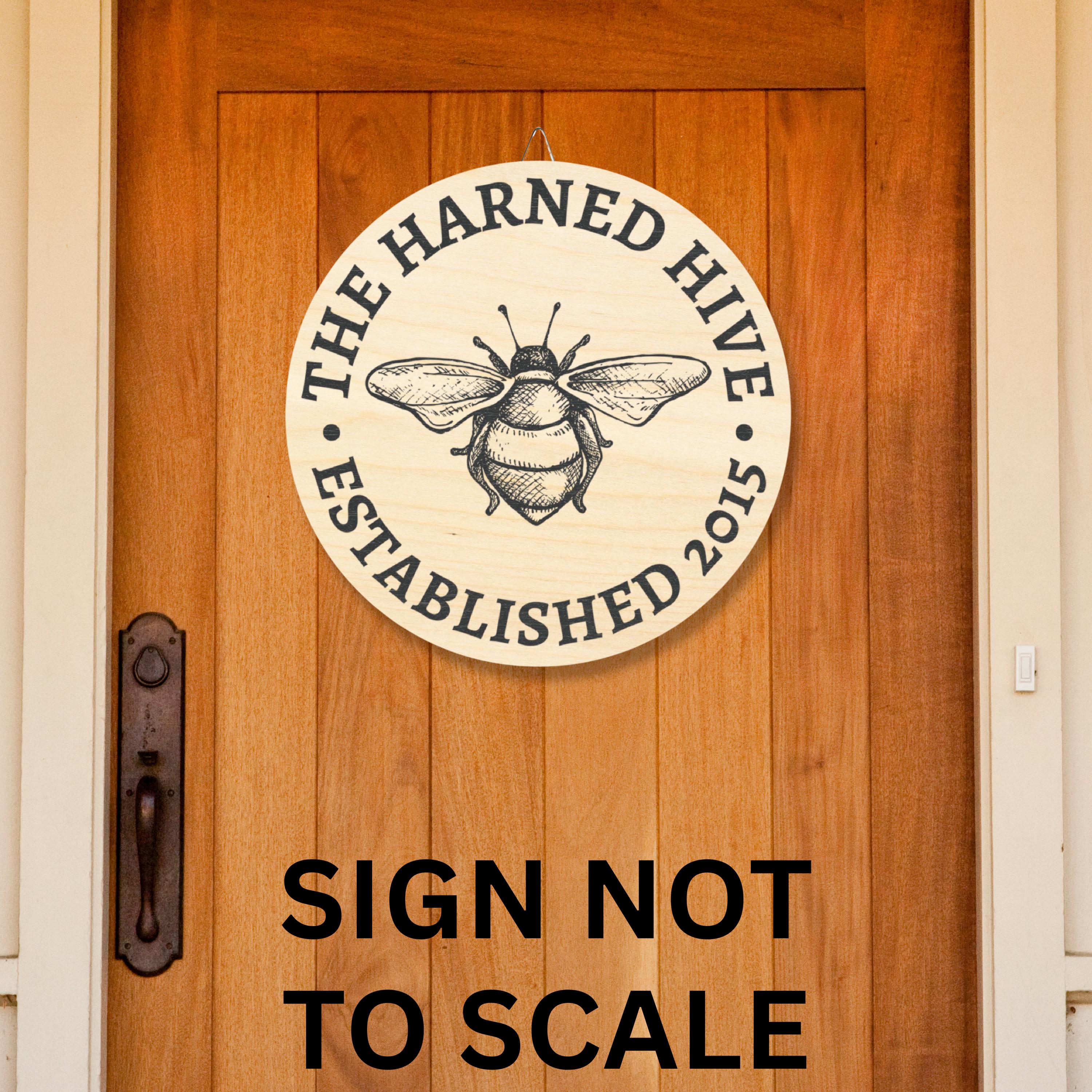 Personalized Family Bee Sign Wood Sign | the [last Name] Hive, Est ...