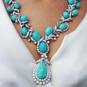 Impresionante collar turquesa de diseñador de alta calidad con aretes, conjunto de joyería india Bollywood Kundan Polki