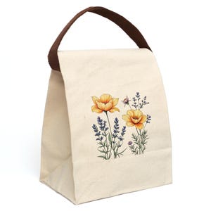 Canvas Lunch Bag, Gift For Mom, Gift For Her - Stylish Lunch Tote, Reusable Lunch Sack, Eco-Friendly Lunch Box, Food Storage Bag