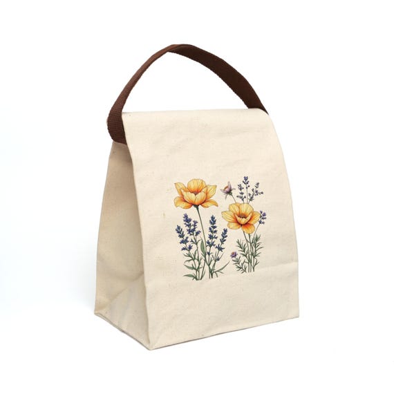 Canvas Lunch Bag, Gift For Mom, Gift For Her - Stylish Lunch Tote, Reusable Lunch Sack, Eco-Friendly Lunch Box, Food Storage Bag