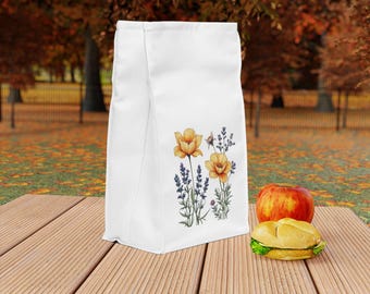 Summer Vibes Polyester Lunch Bag, Food Container Carryall, Insulated Tote, Beach Picnic Cooler, Outdoor Meal Organizer