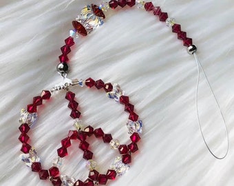 Ruby Swarovski Peace Sign