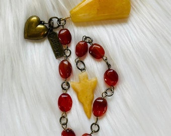 Dousing Pendulum in Yellow Quartz and Carnelian