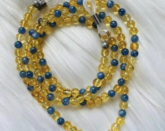 Kyanite and Citrine Eyeglass Chain