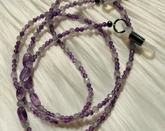Amethyst and Iolite Eyeglasses Chain