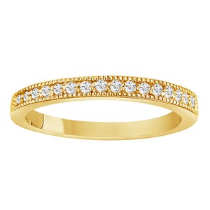 Handmade 18K Gold Diamond Wedding Band: Pave Anniversary Ring