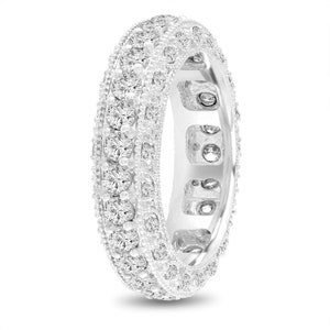 Vintage Eternity Diamond Wedding Ring, Mens Diamond Wedding Band, 6 mm Unique Wedding Band, 14K White Gold 2.50 Carat Handmade image 1
