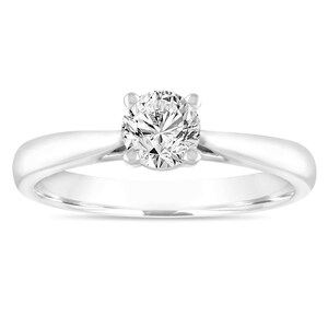D Color Diamond Solitaire Engagement Ring, Platinum Bridal Ring, 0.50 Carat Diamond Wedding Ring GIA Certified Handmade