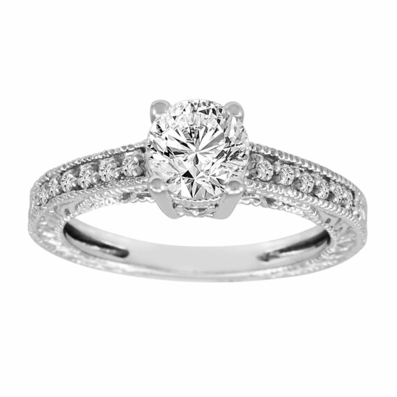 Isabelle Vintage-Inspired Halo Engagement Ring (setting only) - Soha Diamond  Co.™