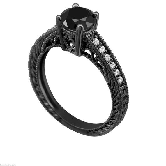 Certified black on sale diamond engagement rings