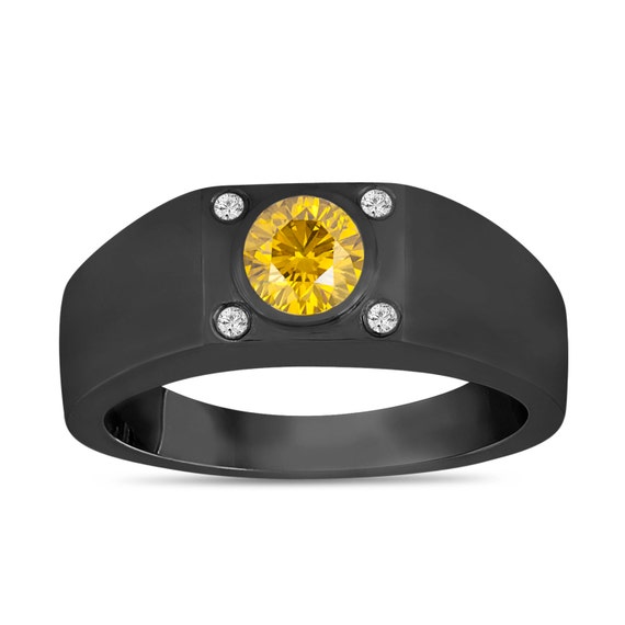Mens canary diamond ring deals